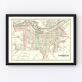 Vintage Map of Louisville, Kentucky 1875