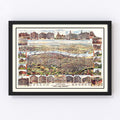 Vintage Map of Portland, Oregon 1890