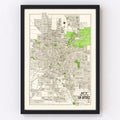Vintage Map of San Antonio, Texas 1924