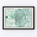 Vintage Map of Indianapolis, Indiana 1876