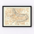 Vintage Map of Bern, Switzerland 1927