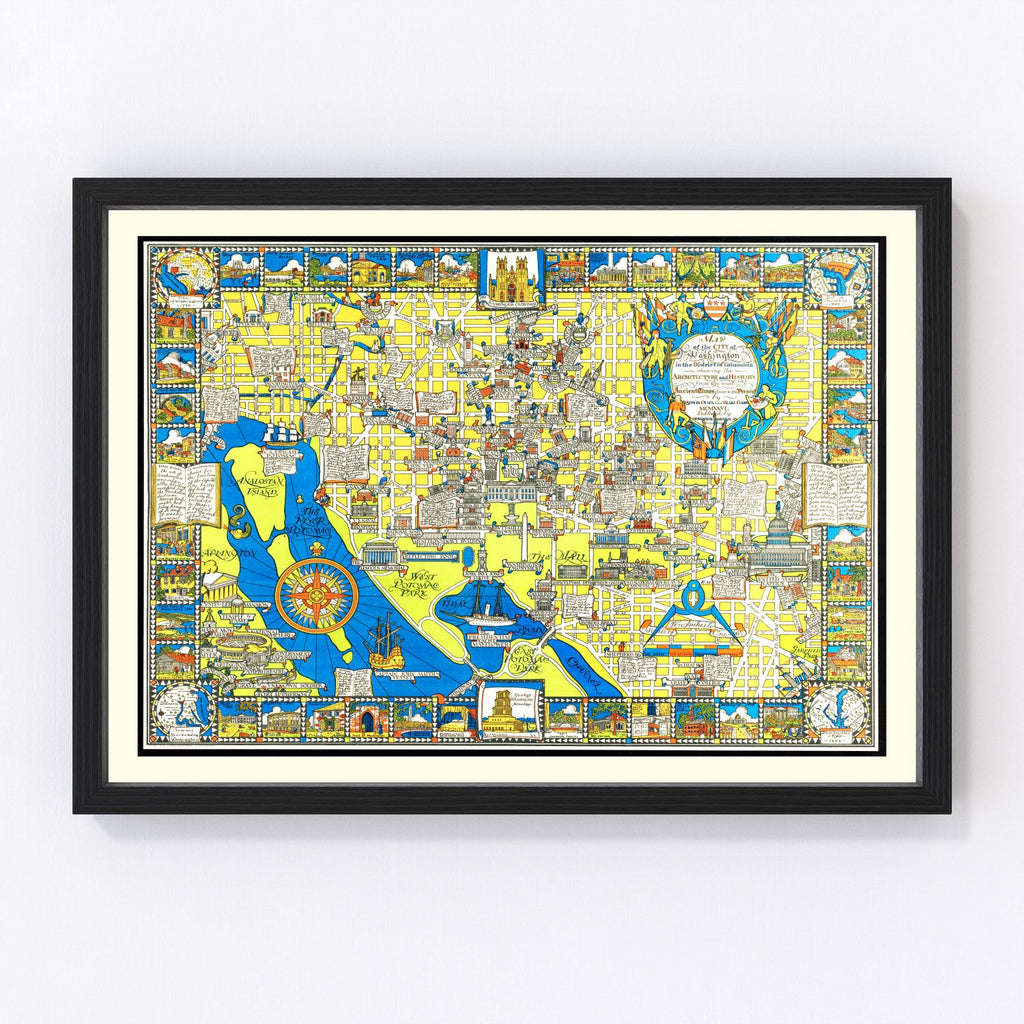 Vintage Map of Washington, DC, Washington DC 1926