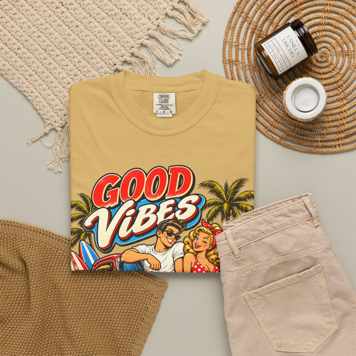 Good Vibes Retro Beach T-Shirt