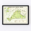 Vintage Map of Martha's Vineyard, 1913