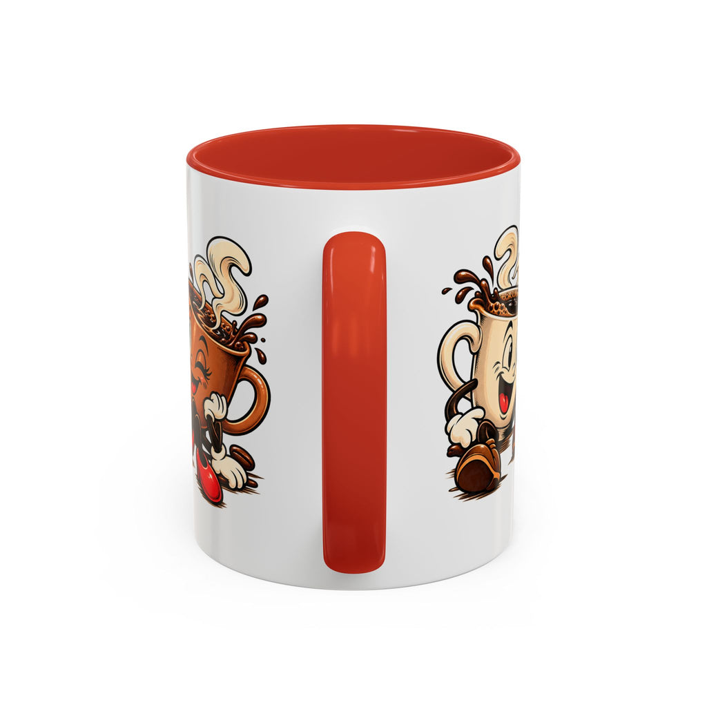 Coffee Cartoon Mug — Cute Dancing Coffee Cups Accent Mug