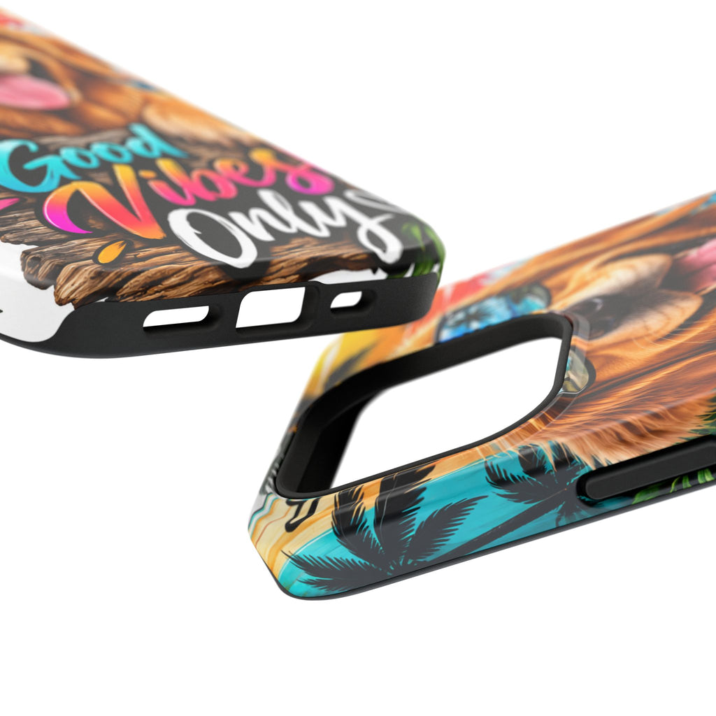 Phone Case — 'Good Vibes Only' Tropical Dog Impact-Resistant Case