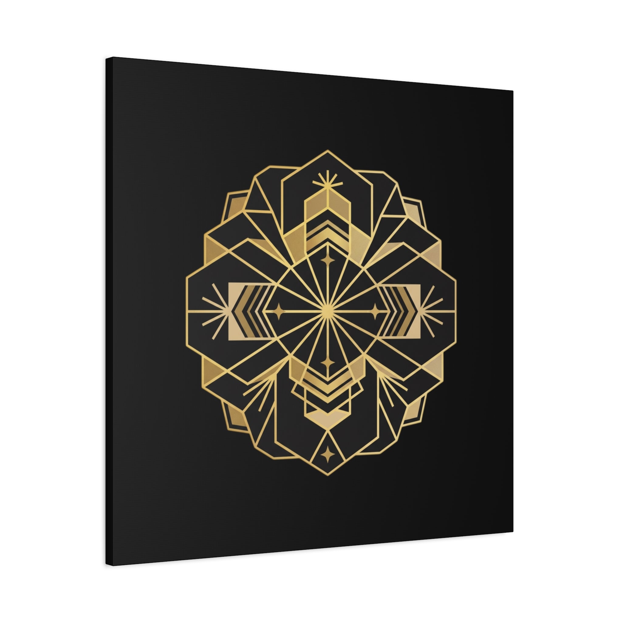 Gold Geometric Mandala Canvas