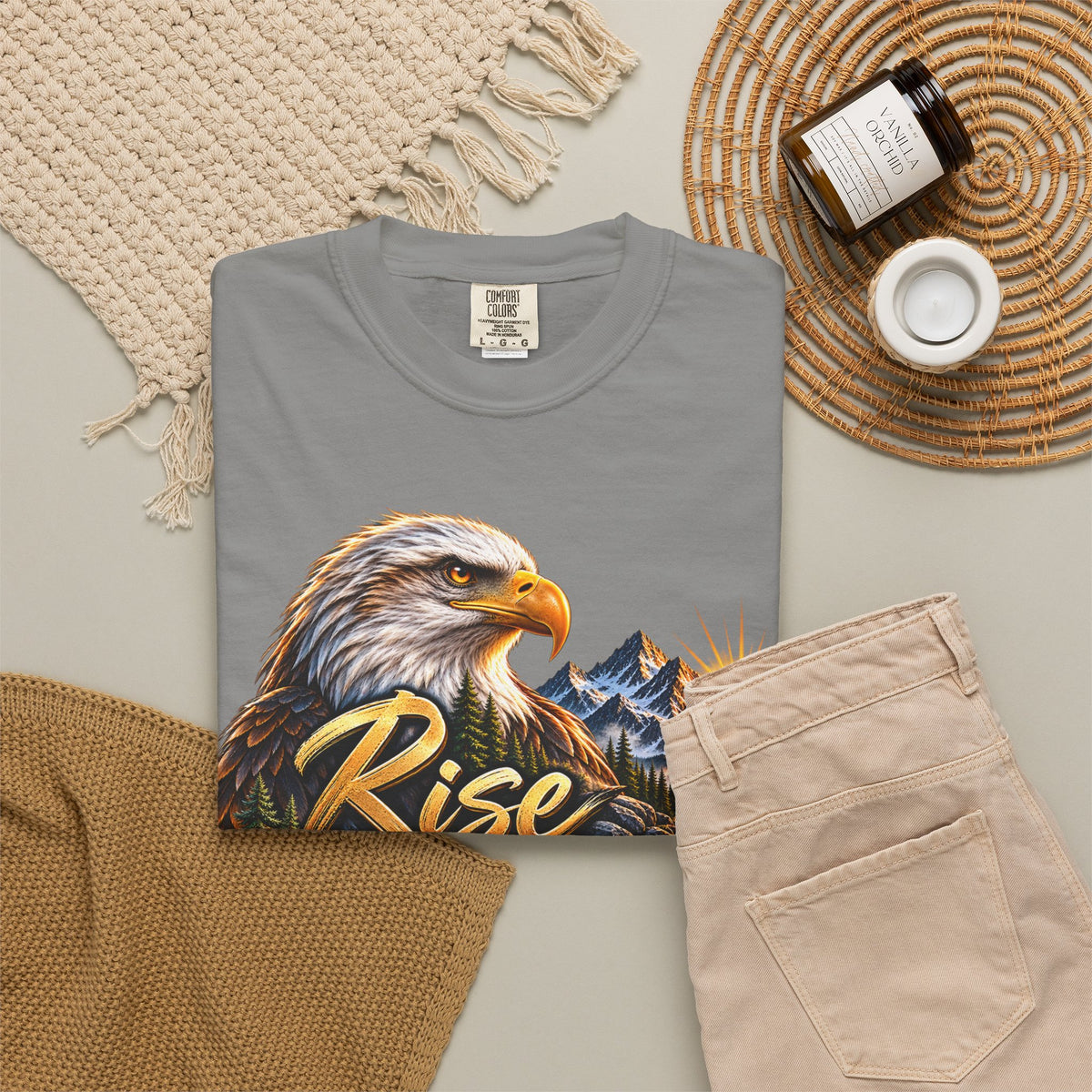 Rise Stronger Every Day Eagle T-Shirt — Motivational Nature Graphic Tee