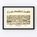 Vintage Map of Crompton, Rhode Island 1889