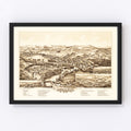 Vintage Map of Henniker, New Hampshire 1889