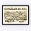 Vintage Map of Hopedale, Massachusetts 1888