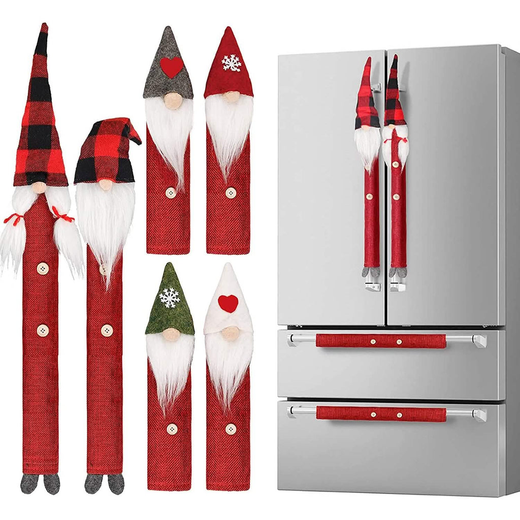 8-Piece: Gnome Christmas Refrigerator Handle Covers Set