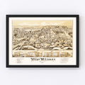 Vintage Map of West Medway, Massachusetts 1887