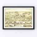 Vintage Map of Wrentham, Massachusetts 1888