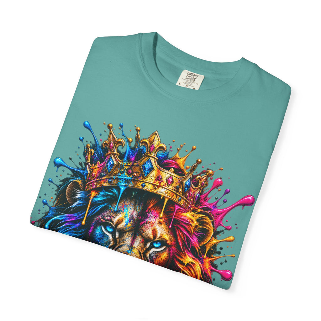 Color Splash Lion Tee — Regal Crown Graphic T-Shirt