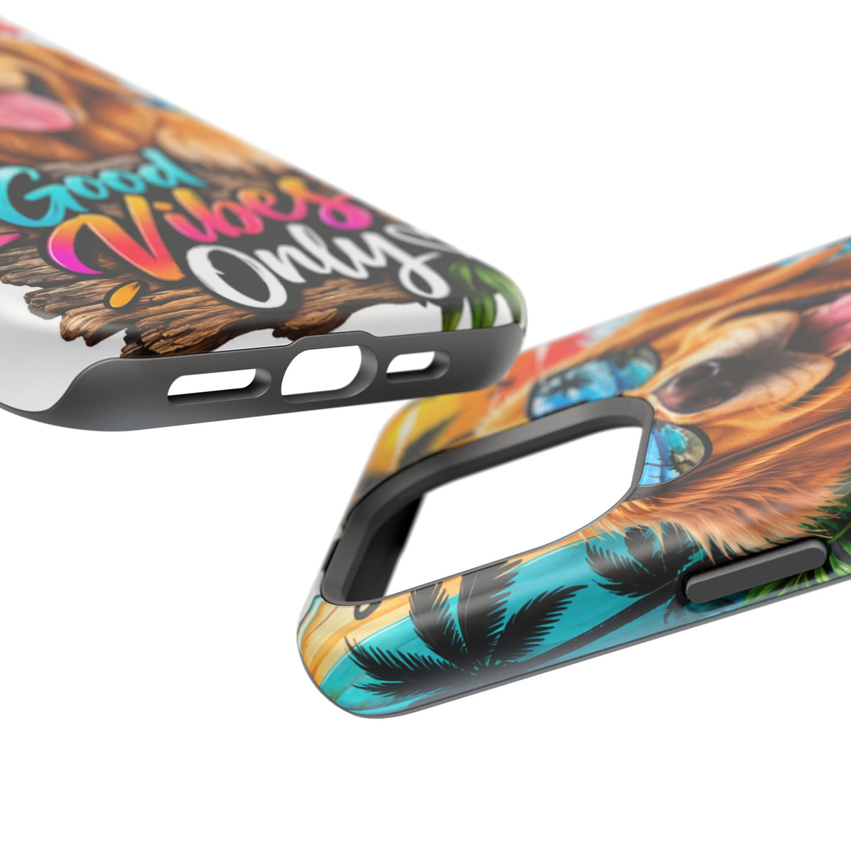 Phone Case — 'Good Vibes Only' Tropical Dog Impact-Resistant Case