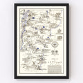 Vintage Map of Vermont 1934
