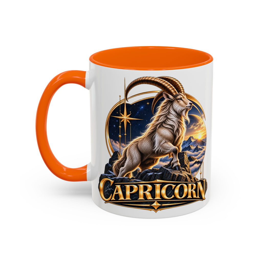 Capricorn Zodiac Coffee Mug — Astrological Goat Accent Mug (11/15oz)