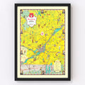 Vintage Map of Montreal Region, 1948