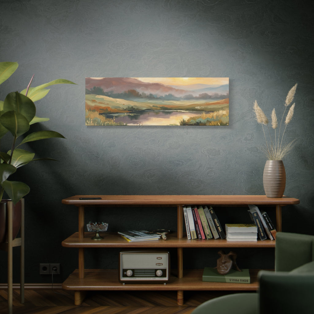 Sunset Meadow Canvas Wall Art — Stretched Matte Landscape Print
