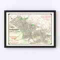 Vintage Map of Oakland, California 1906