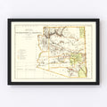Vintage Map of Arizona 1876