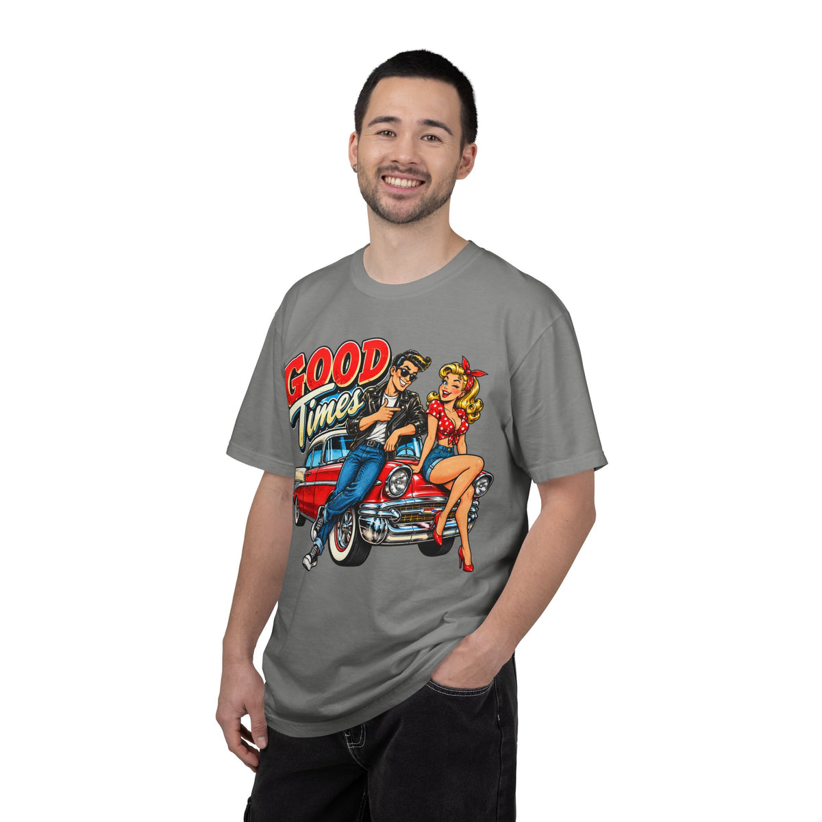 Good Times Retro Car Tee — Vintage 1950s Rockabilly Graphic T‑Shirt