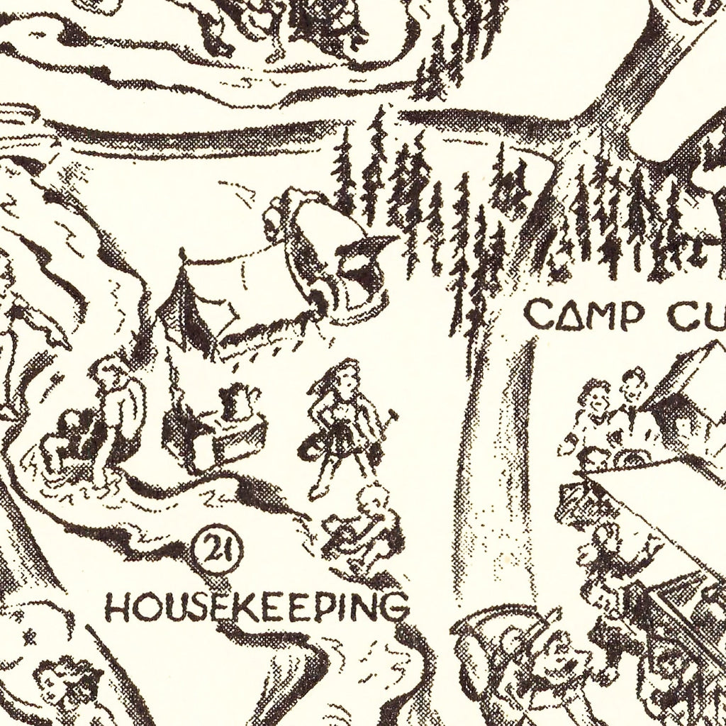Vintage Map of Yosemite National Park, 1946