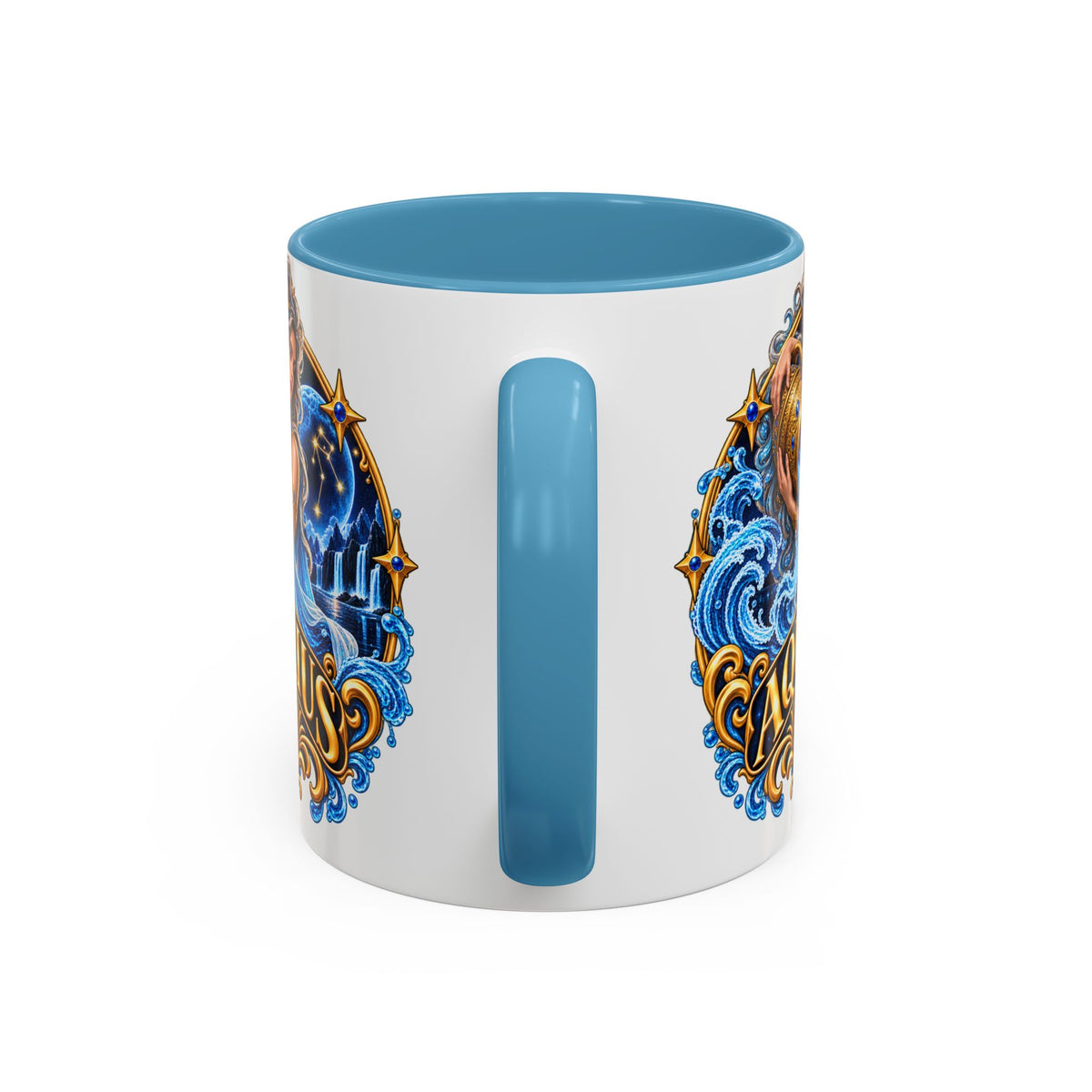 Aquarius Zodiac Coffee Mug — Illustrated Water Bearer Astrology Gift (11/15oz)