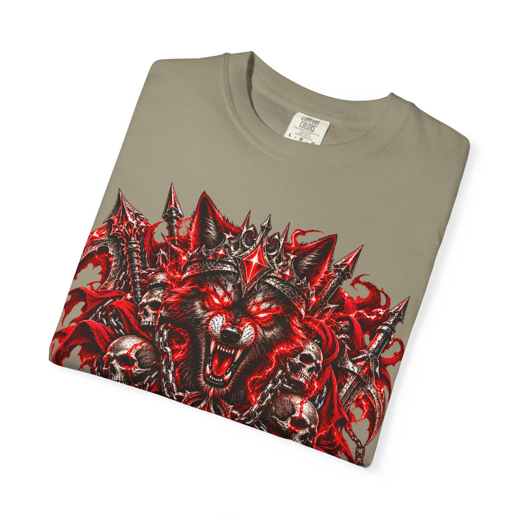 Wolf Skull T-Shirt — Red Gothic Horror Graphic Tee