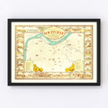 Vintage Map of Louisville, Kentucky 1934