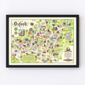 Vintage Map of Oxford, England 1949