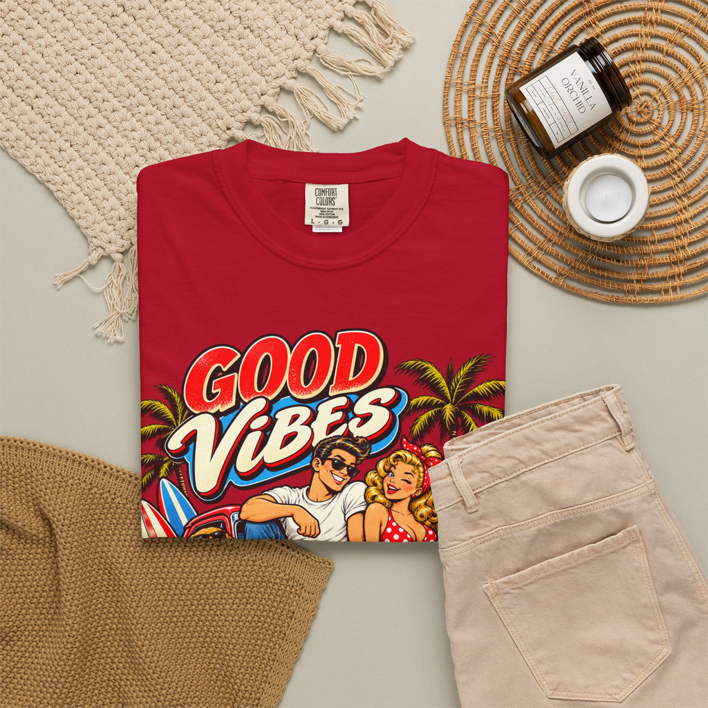 Good Vibes Retro Beach T-Shirt