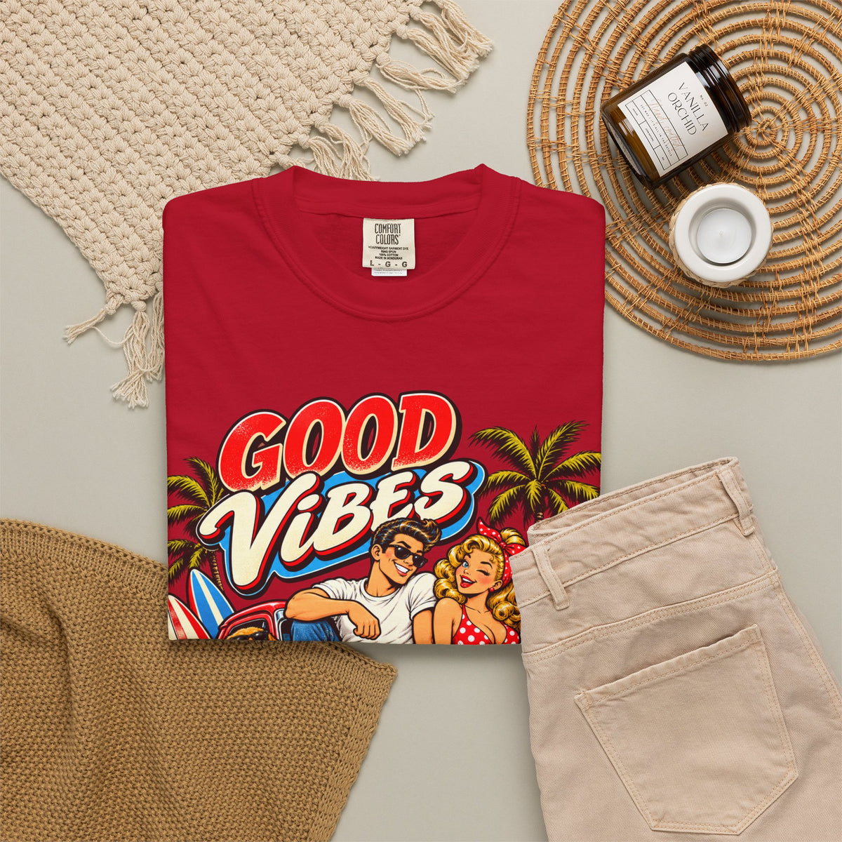 Good Vibes Retro Beach T-Shirt
