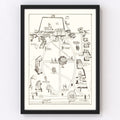 Vintage Map of Howard College, 1943