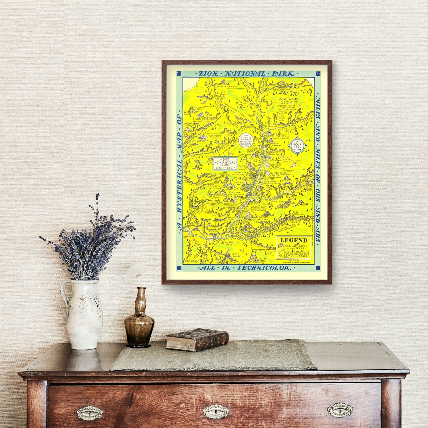 Vintage Map of Zion National Park, 1939