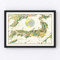 Vintage Map of Japan 1921
