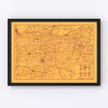 Vintage Map of Kentucky 1925