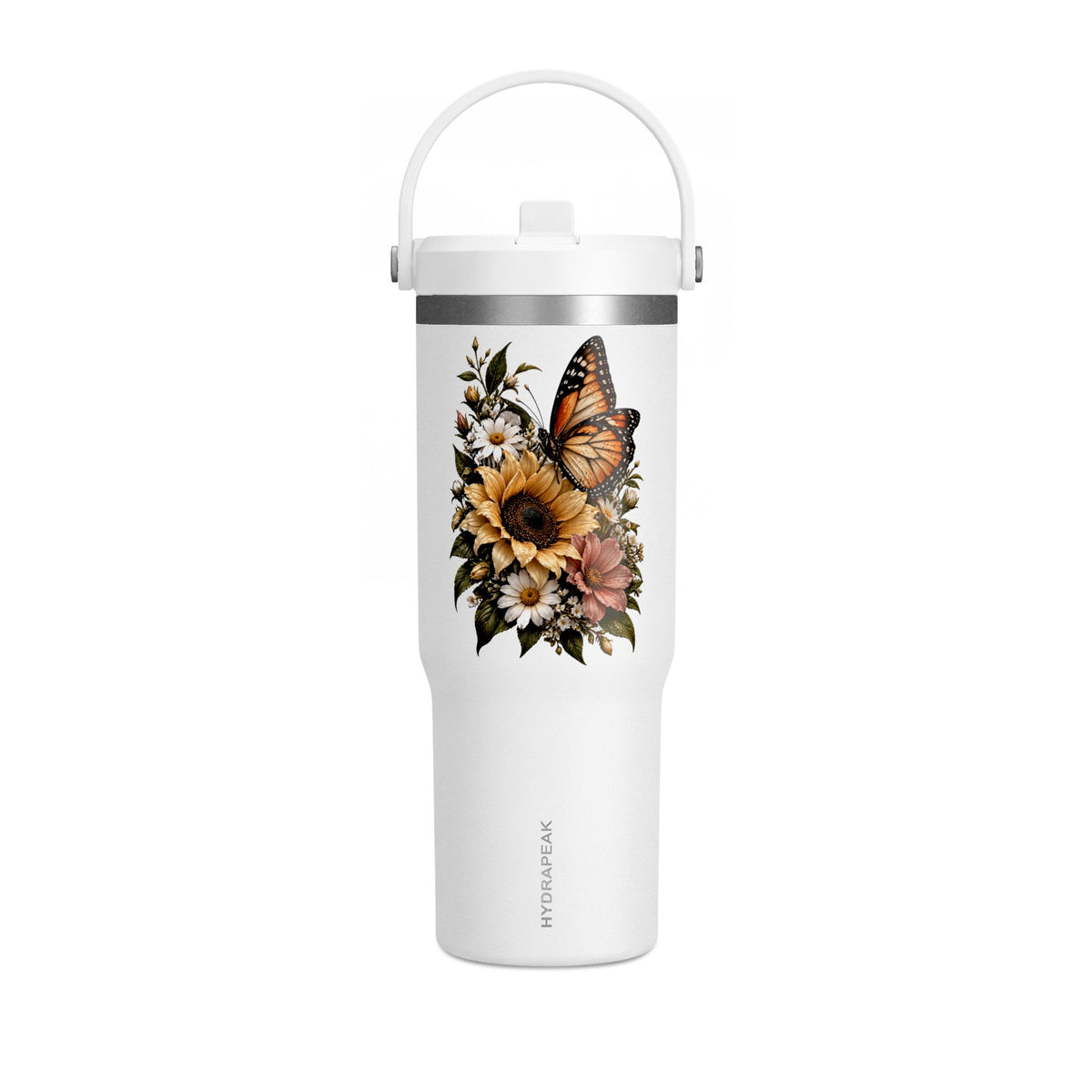 32oz Butterfly and Sunflower Floral Tumbler