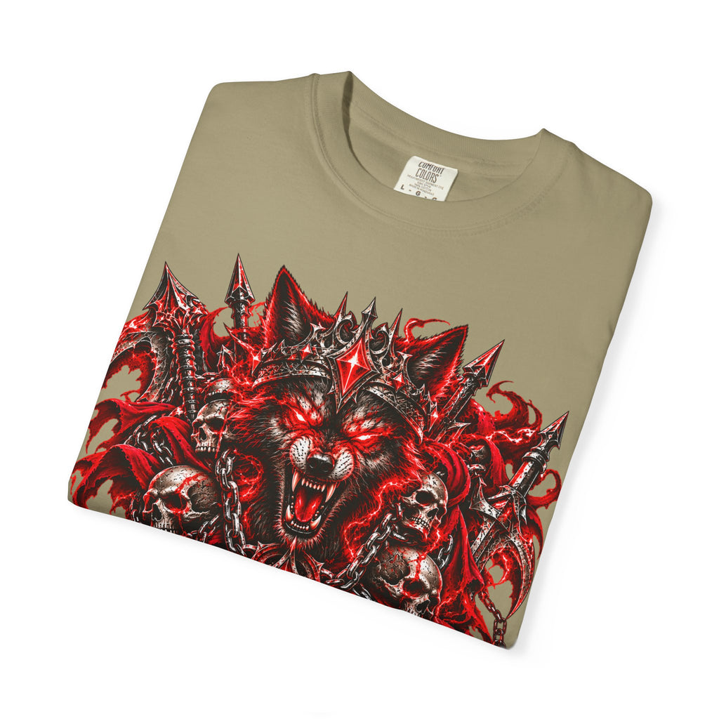 Wolf Skull T-Shirt — Red Gothic Horror Graphic Tee