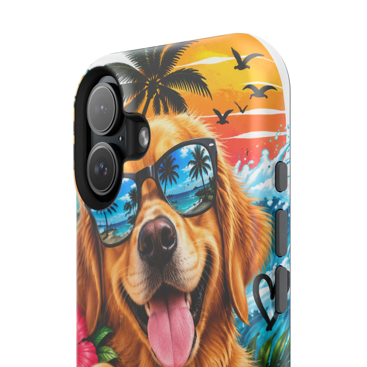 Phone Case — 'Good Vibes Only' Tropical Dog Impact-Resistant Case