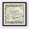 Vintage Map of Oxford University, 1950