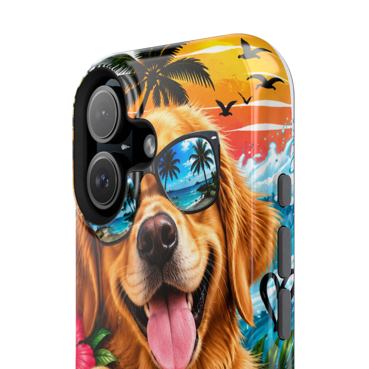 Phone Case — 'Good Vibes Only' Tropical Dog Impact-Resistant Case