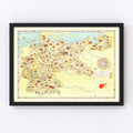 Vintage Map of Germany 1936