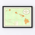 Vintage Map of Hawaii 1918