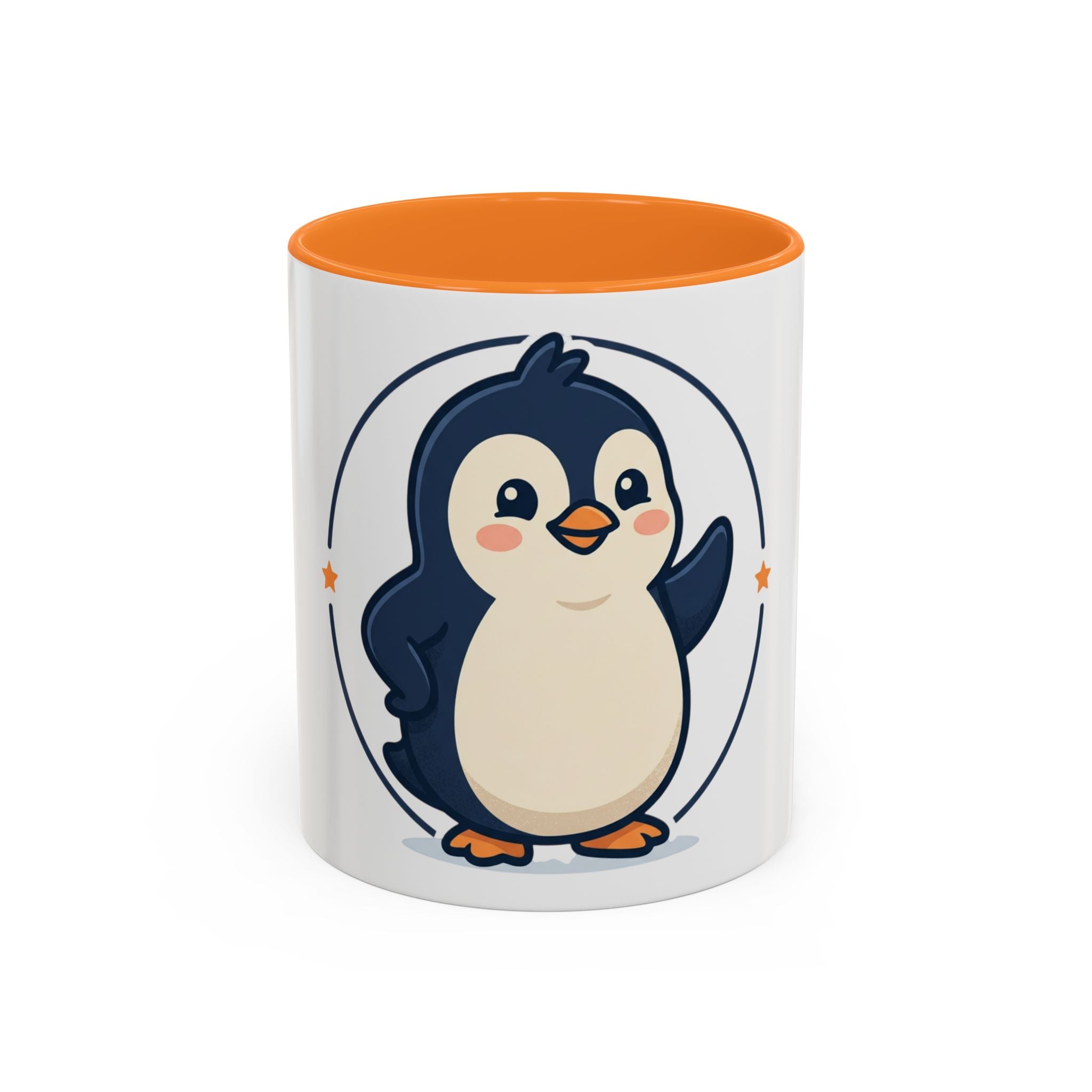 Cute Waving Penguin Mug | 11oz or 15oz Colorful Ceramic