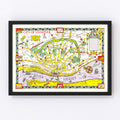 Vintage Map of Liverpool, England 1934