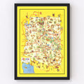 Vintage Map of Arizona 1942