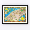 Vintage Map of Manhattan, New York 1926