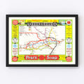 Vintage Railroad Map of London 1908